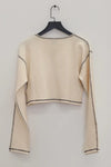 BASERANGE cotton and linen ribbed top FLGTO-RIB-SP24 undyed